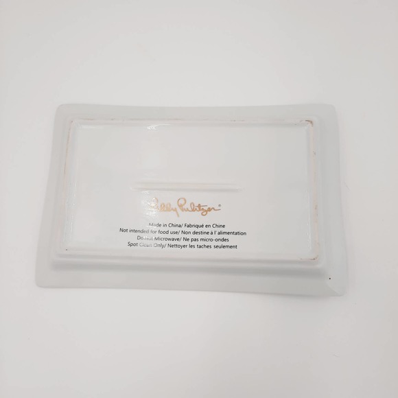 Lilly Pulitzer Modernist Ceramic Elephant Tray Dish 9.25”L x 5” - Picture 6 of 7
